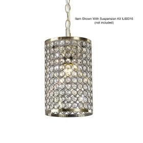 IL60030  Kudo Crystal Cylinder Non-Electric SHADE ONLY Antique Brass